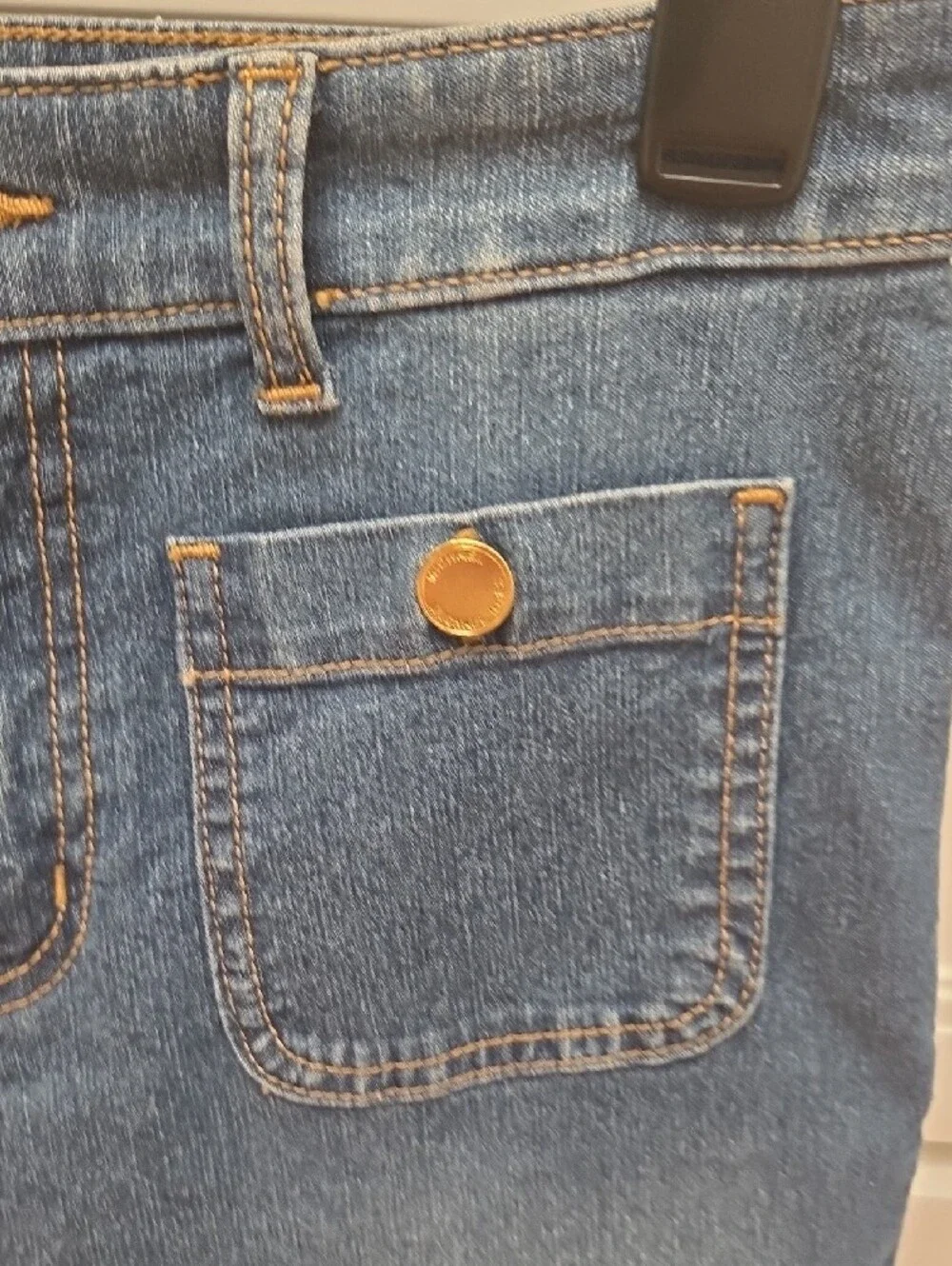 Michael Kors Women's Front Pocket Cropped Straight-Leg Jeans w/ Gold Buttons (4)